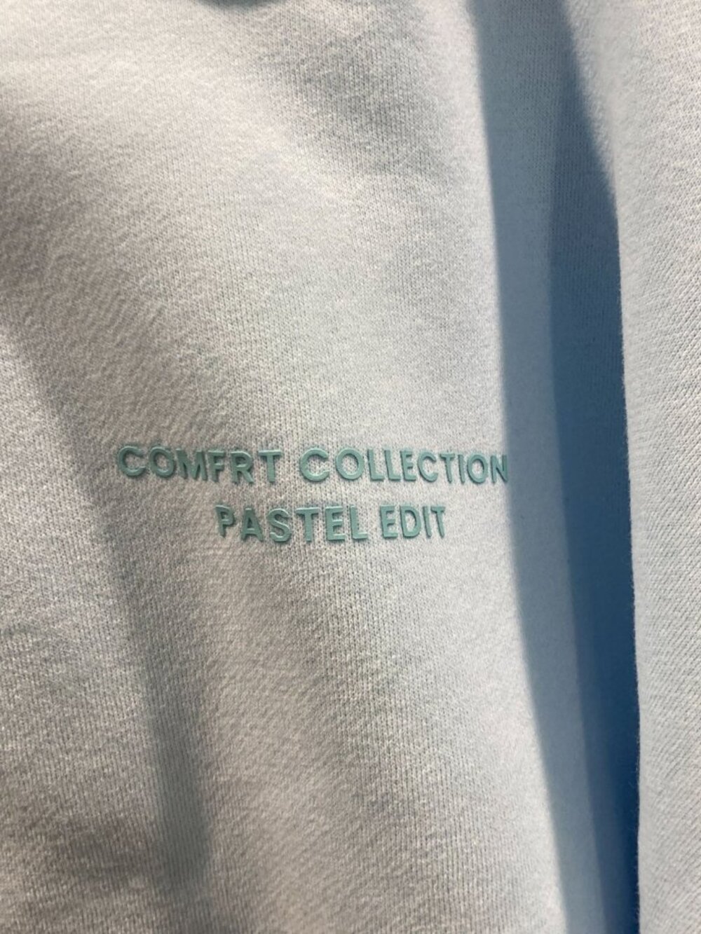 Comfrt Pastel Edit Zip-Up Hoodie S Baby Blue Casual Lounge Preppy Minimalist New - Picture 12 of 12